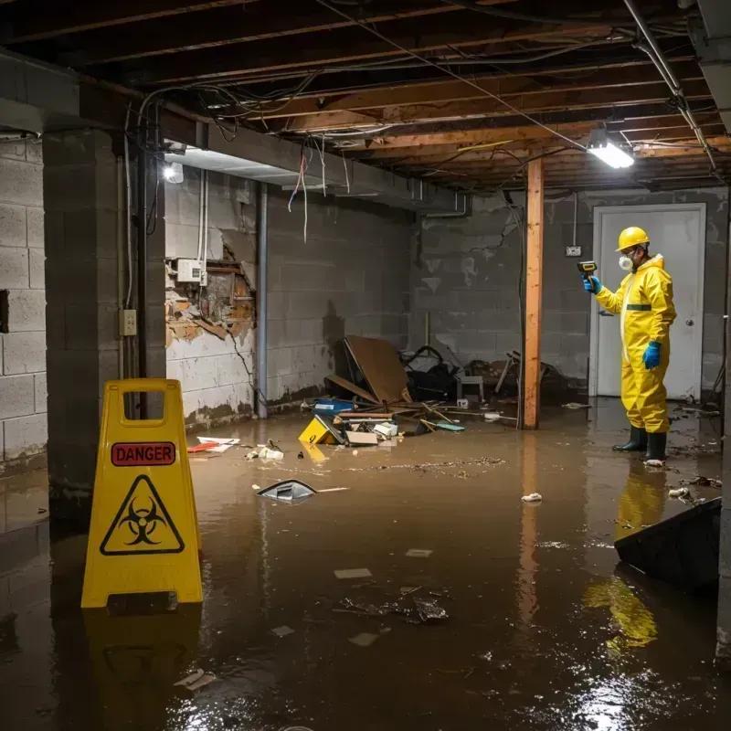 Flooded Basement Electrical Hazard in Douglas, IL Property